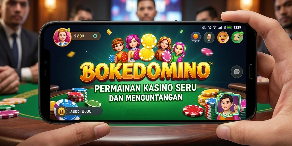 Tampilan gameplay BOKEDOMINO yang menarik dan seru.