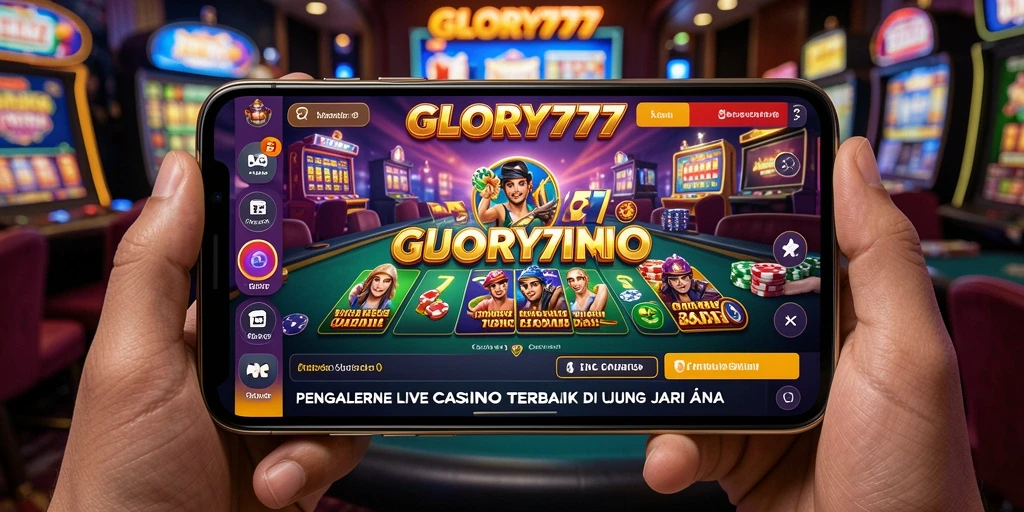 Tampilan gameplay Live Casino yang memukau dan interaktif di GLORY777.