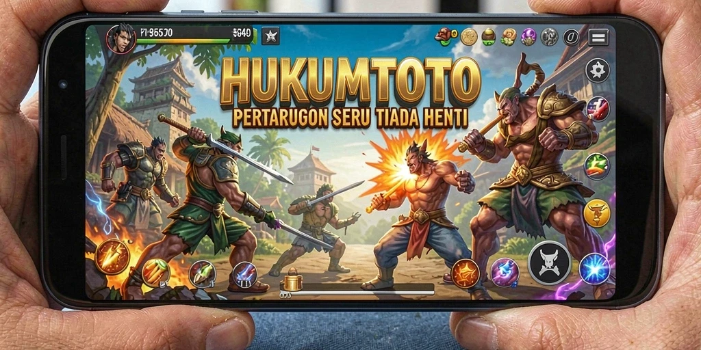 Screenshot HUKUMTOTO menampilkan aksi pertarungan yang mendebarkan.