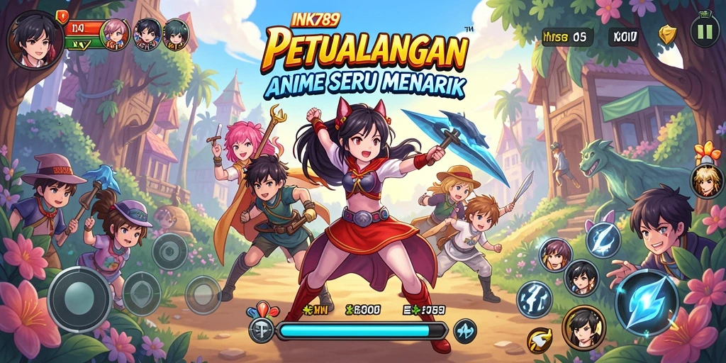 Tangkapan layar menunjukkan karakter anime dalam pertempuran epik.