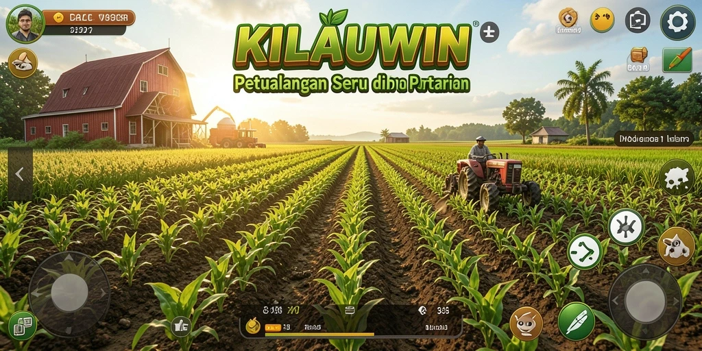 Gameplay KILAUWIN yang menampilkan aktivitas bertani yang seru dan interaktif.