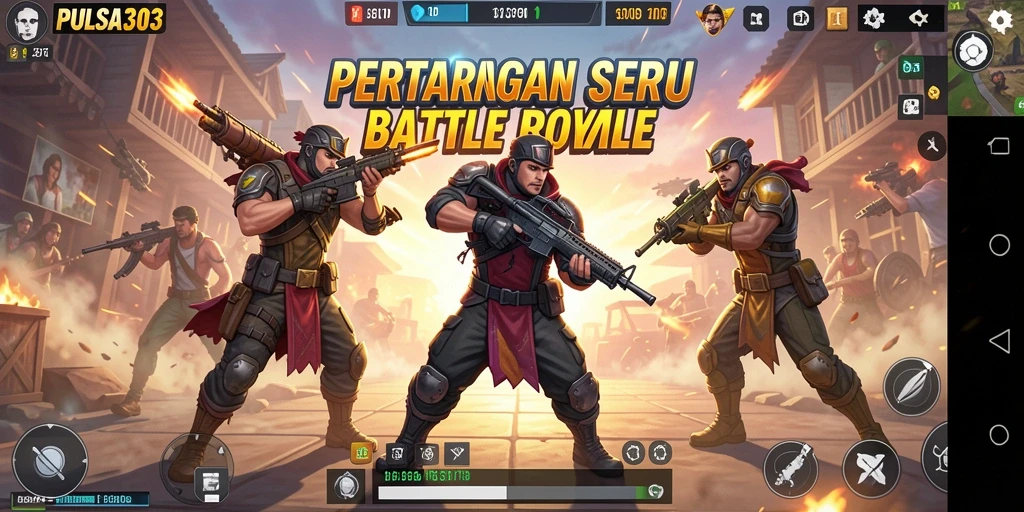 Tampilan seru dari gameplay PULSA303 dalam pertempuran Battle Royale.