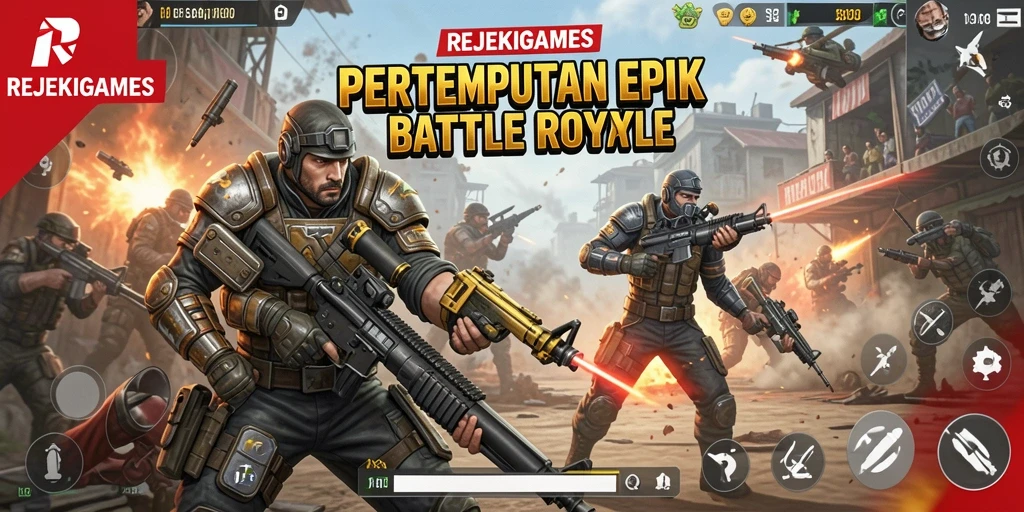 Tampilan seru dari gameplay <strong>REJEKIGAMES</strong> dengan aksi Battle Royale yang mendebarkan.